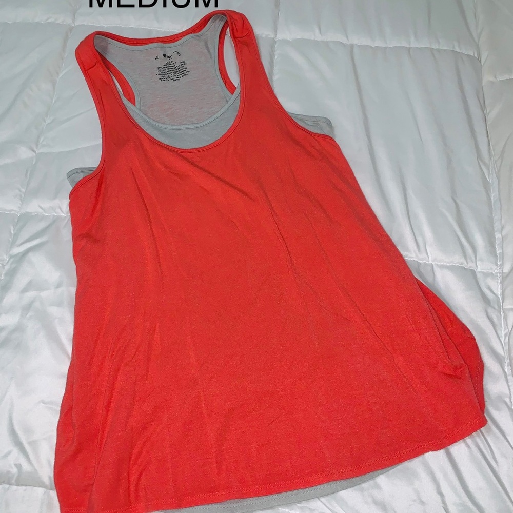 Pink and gray workout athletic top